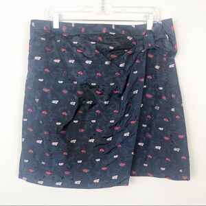 BANANA REPUBLIC | Navy Blue Faux Wrap Floral Print Skirt Women’s Size 12